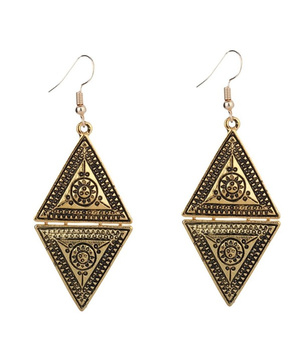 Yazilind Vintage Geometric Triangle Earrings