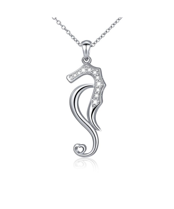Sterling Zirconia Seahorse Pendant Necklace