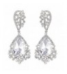 BriLove Chandelier Teardrop Earrings Silver Tone