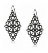 1928 Jewelry Black Tone Filigree Earrings