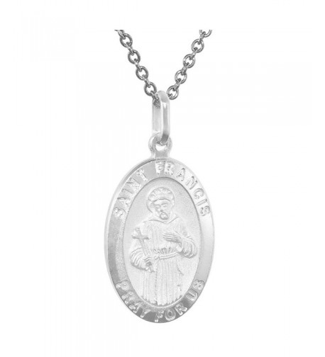 Sterling Silver Francis Medal Necklace