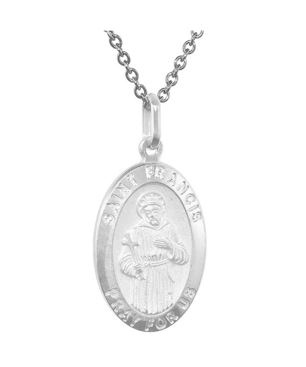 Sterling Silver Francis Medal Necklace