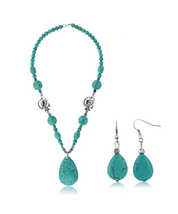 Simulated Turquoise Howlite Necklace Earring