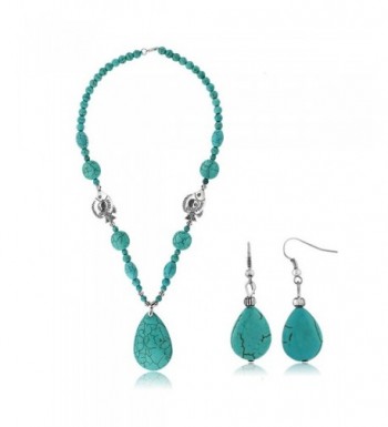Simulated Turquoise Howlite Necklace Earring