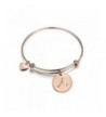 Initial Expandable Bracelet Bangle Heart