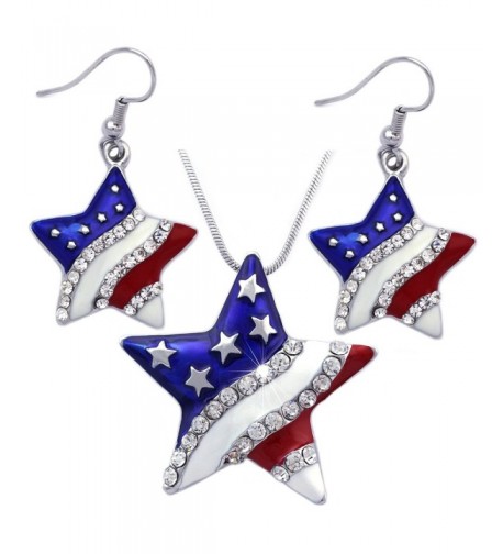 July American Pendant Necklace Earrings