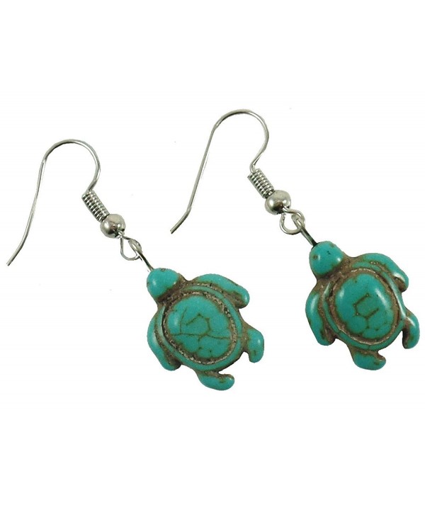 Turquoise Turtle Earrings Hawaiian Dangle