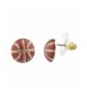 Lux Accessories Goldtone Basketball Earrings