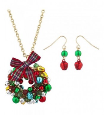 Lux Accessories Christmas Necklace Earring