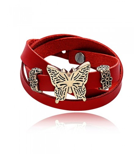 ChaungYun Leather Extendable Butterfly Bracelet