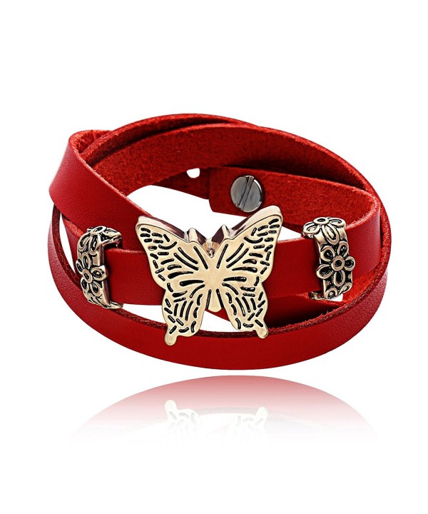 ChaungYun Leather Extendable Butterfly Bracelet