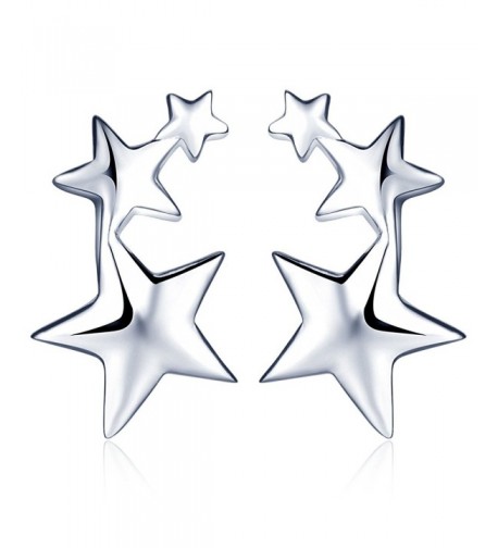 Infinite Womens Sterling Pentagrams Earrings