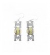 Softball Yellow Crystals Stitching Earrings