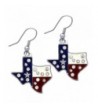 American Patriotic Elephant Earrings Silver tone