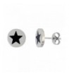 Stainless Steel Earrings Black Enameled