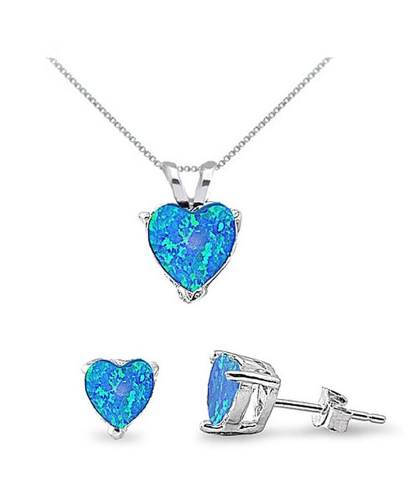 Sterling Silver Necklace Earrings Set 18IN