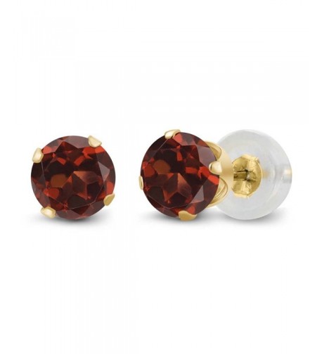 Yellow Round Garnet 4 prong Earrings