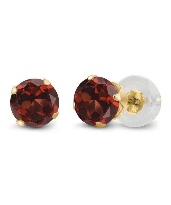 Yellow Round Garnet 4 prong Earrings