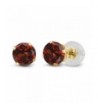 Yellow Round Garnet 4 prong Earrings