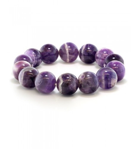 Purple Amethyst Gemstone Stretchy Bracelet