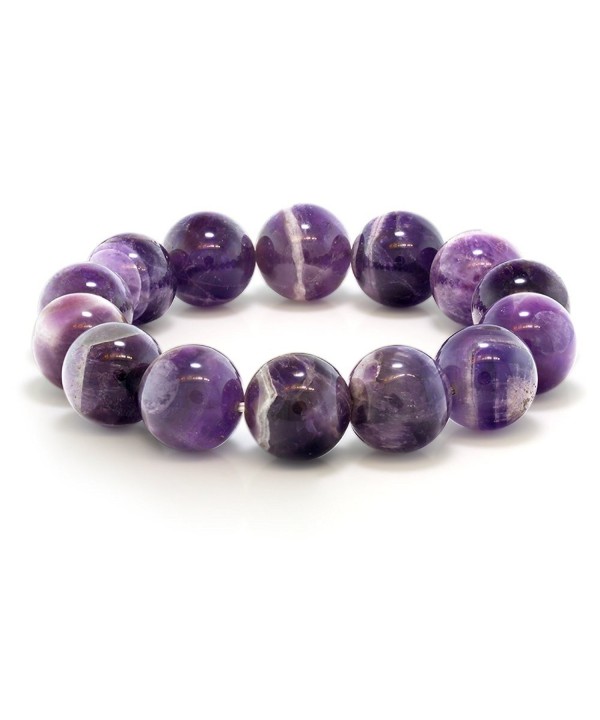 Purple Amethyst Gemstone Stretchy Bracelet