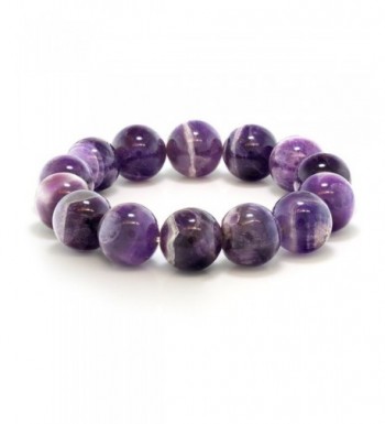 Purple Amethyst Gemstone Stretchy Bracelet