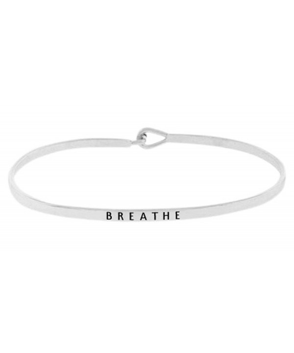 Inspirational BREATHE Positive Engraved Bracelet