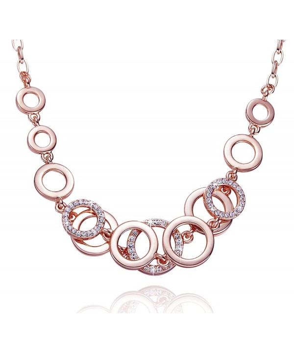 Fancydeli Plated Circle Necklace Crystals