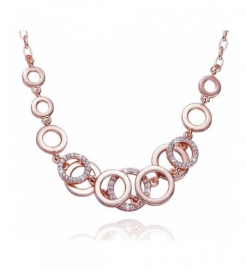 Fancydeli Plated Circle Necklace Crystals