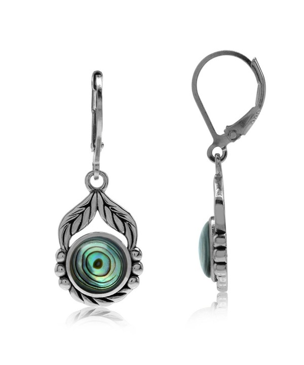 Abalone Sterling Silver Leverback Earrings