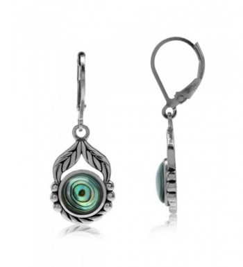 Abalone Sterling Silver Leverback Earrings