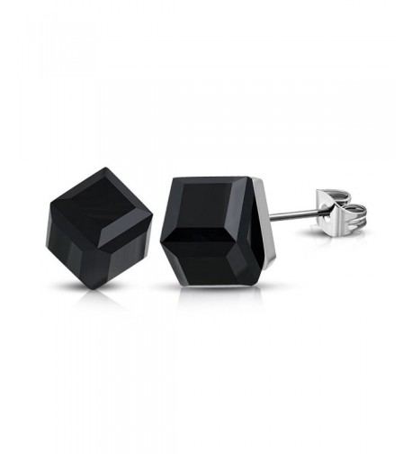 Stainless Steel Stud Earrings Black