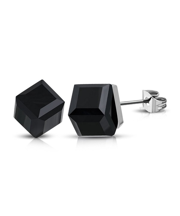 Stainless Steel Stud Earrings Black