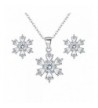 BriLove Sterling Zirconia Snowflake Necklace