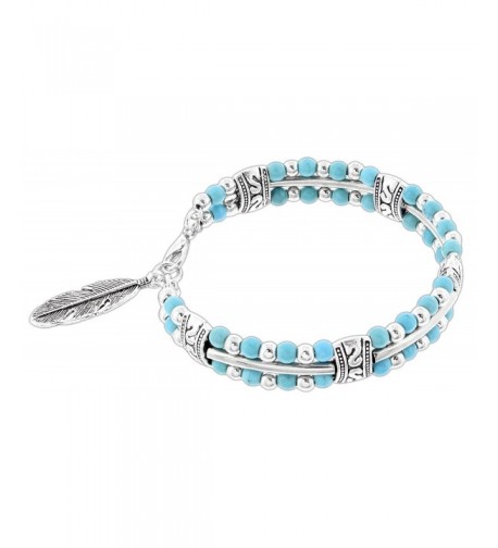 Joy Giving Turquoise Silver Tone Bracelet