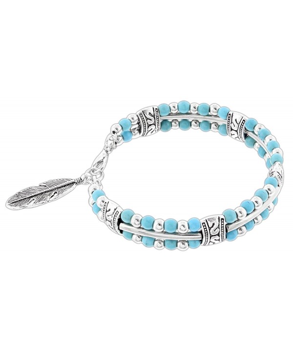 Joy Giving Turquoise Silver Tone Bracelet