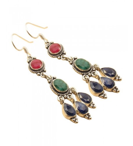 EMERALD SAPPHIRE Colorful Earrings Jewelry