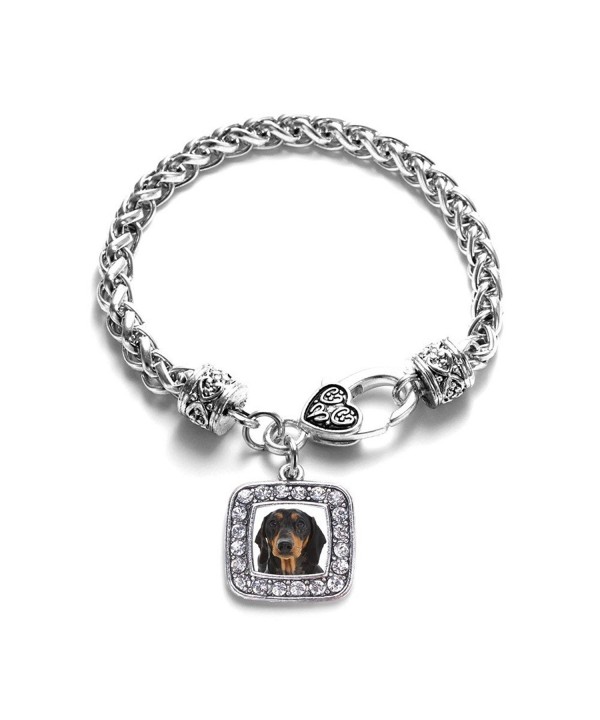 Dachshund Classic Silver Crystal Bracelet