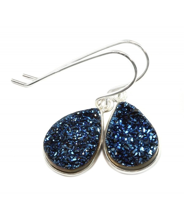 Sterling Earrings Peacock Teardrop Silvertone