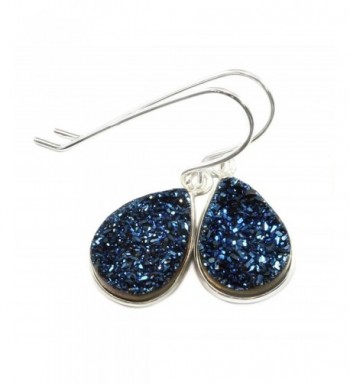 Sterling Earrings Peacock Teardrop Silvertone