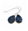 Sterling Earrings Peacock Teardrop Silvertone