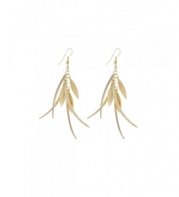 Dangle Triple Feather Drop Earrings