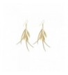 Dangle Triple Feather Drop Earrings