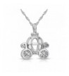 Sterling Pumpkin Carriage Pendant Necklace