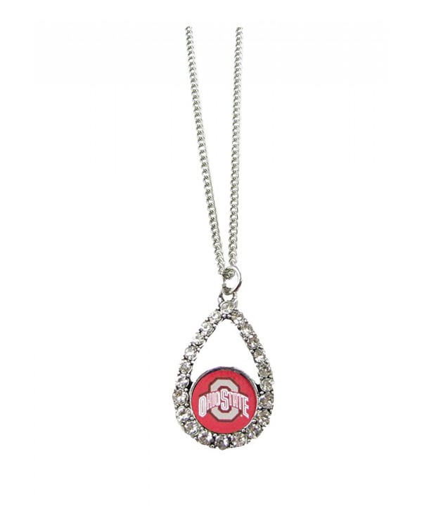 Buckeyes Teardrop Crystal Necklace Jewelry