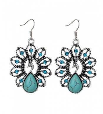 Susenstone Vintage flower Turquoise Earrings