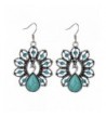 Susenstone Vintage flower Turquoise Earrings