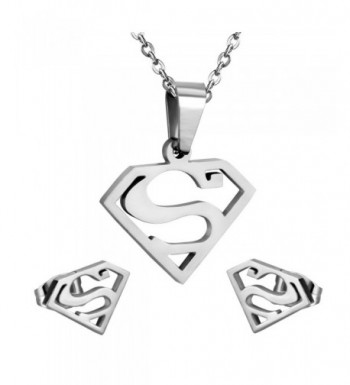 Stainless Steel Superman Pendant Silver