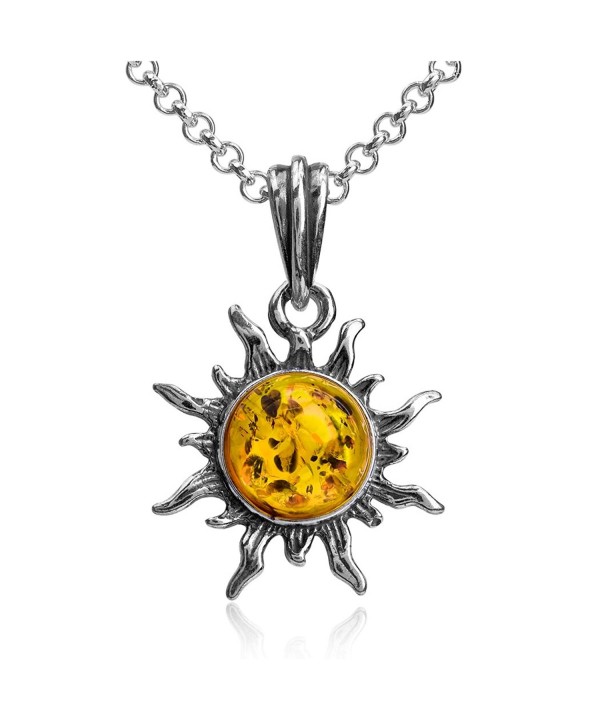 Sterling Silver Flaming Pendant Necklace