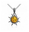 Sterling Silver Flaming Pendant Necklace
